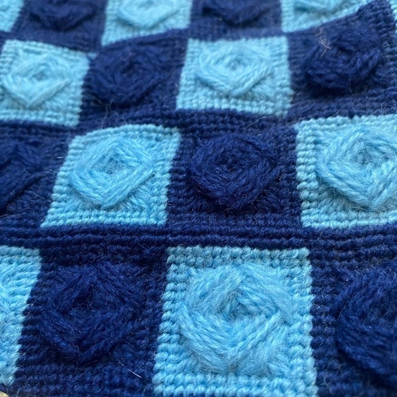 Vintage Needlepoint and Leather Blue Shoulder Bag - Picture 11 of 11